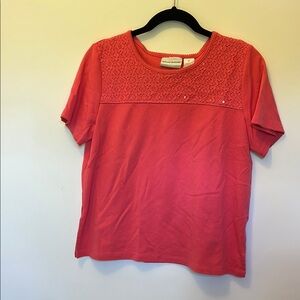 Alfred Dunner Pink Boxy Short Sleeve T-Shirt